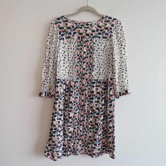 BODEN Hotchpotch Pintuck Shift Dress Floral Poppy Meadow Feminine Boho Size US 6 - Picture 2 of 15